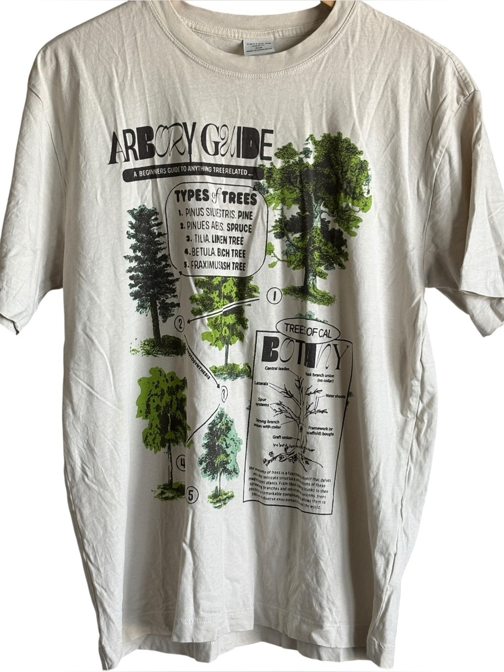 Cotton On Tee Shirt Trees Loose Fit Botany Size Small Cabbage Crush Wilderkind